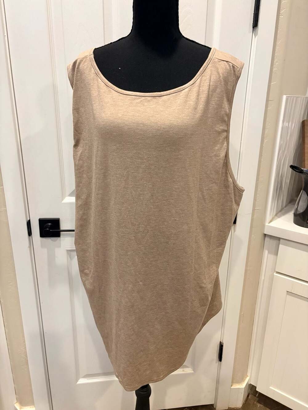 Tank Top Size 4XL Brown Sleeveless Scoop Neck (80)